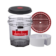 [디테일링프로] 크리스탈 클리어 세차버킷 + 구성품 3종 세트(토네이도 그릿가드+리버서블 리드+인앤아웃 버킷 3ea)